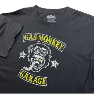 Gas Monkey Garage Mens 3XL Motorcycle Graphic T-Shirt Short Sleeve Black Crew‎